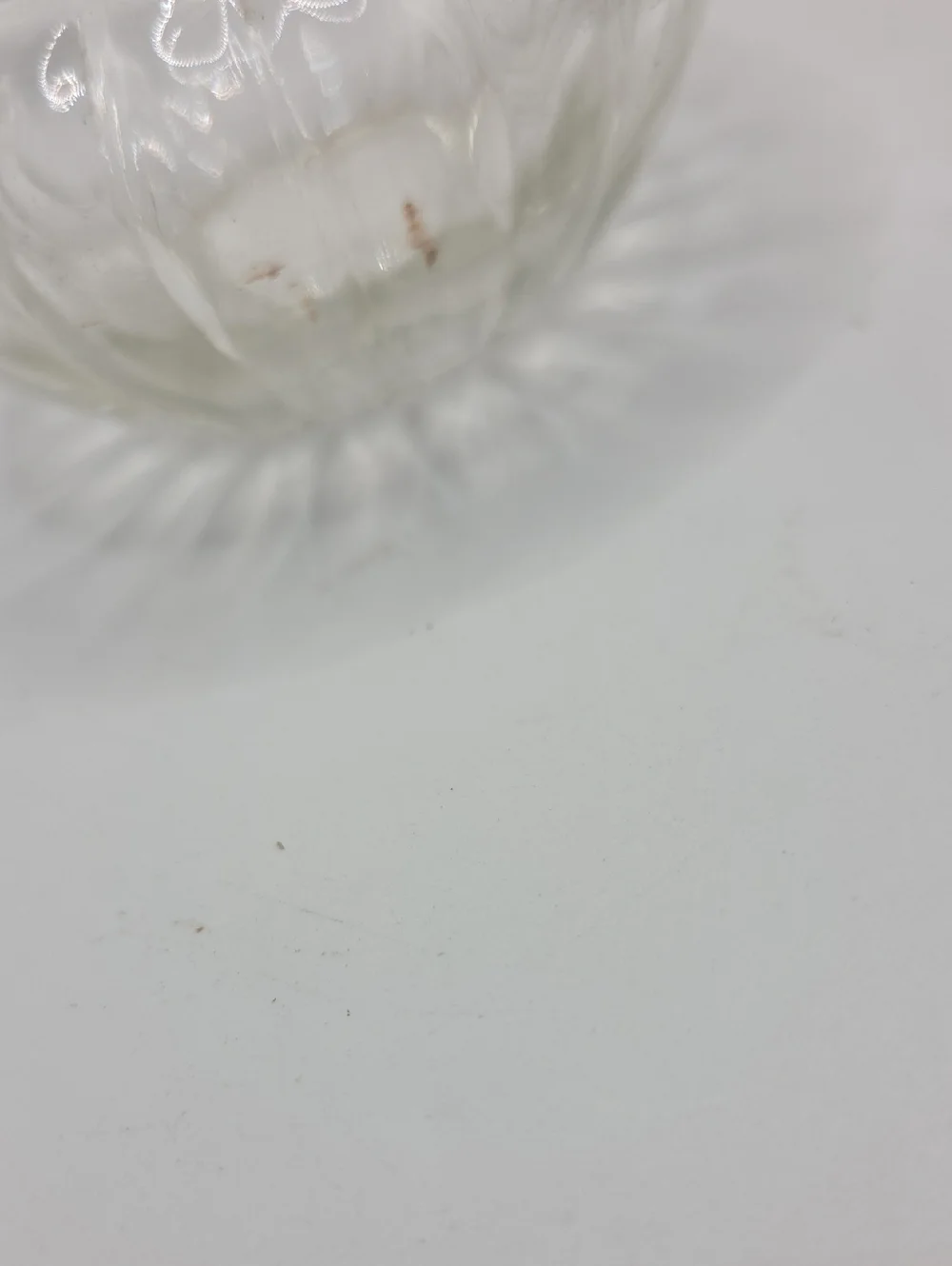 Vintage Glass Powder  Jar with Pink and Cream Decorative Lid